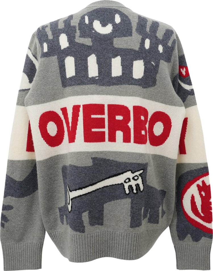 Charles Jeffrey Loverboy Loverboy Logo Jumper Greyscale