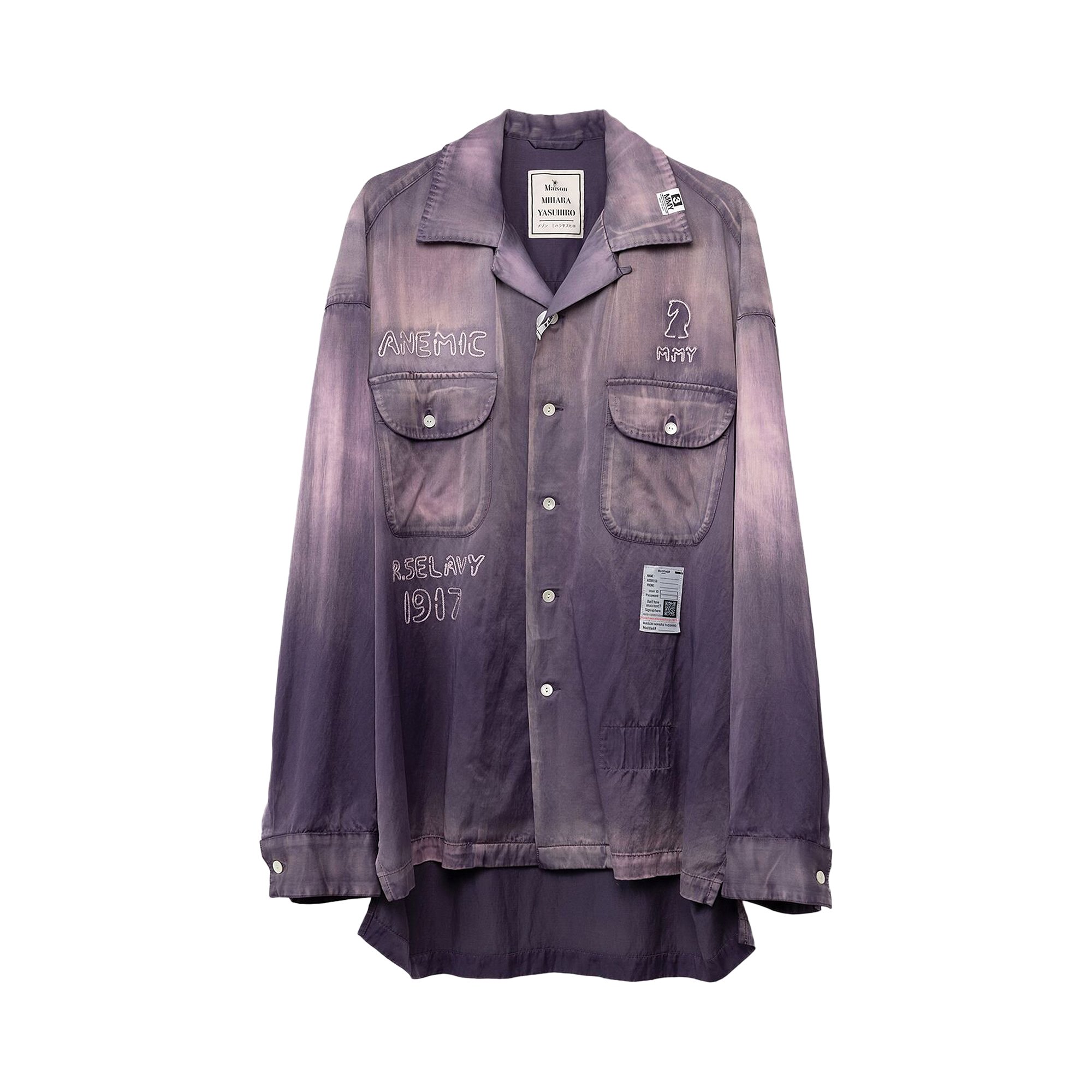 Buy Maison Mihara Yasuhiro Bleached CR Shirts 'Purple' - J11SH071 
