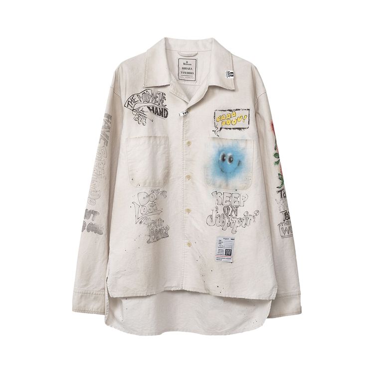 Maison Mihara Yasuhiro Distressed Graphic Shirt 'White'