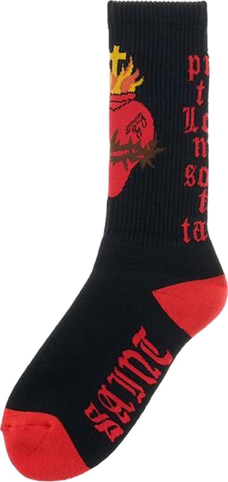 Saint Michael Heart Socks Black