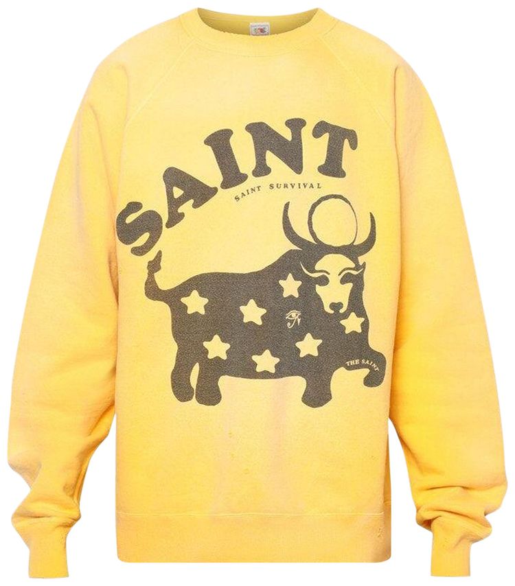 SAINT Mxxxxxx Cow Crewneck Sweatshirt Yellow