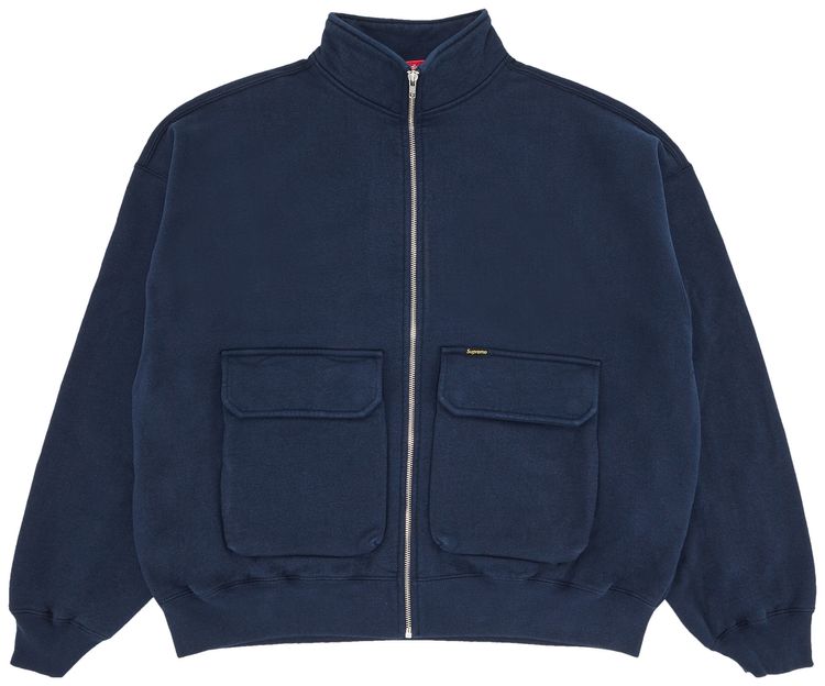 Supreme Cargo Pocket Zip Up Sweatshirt Navy