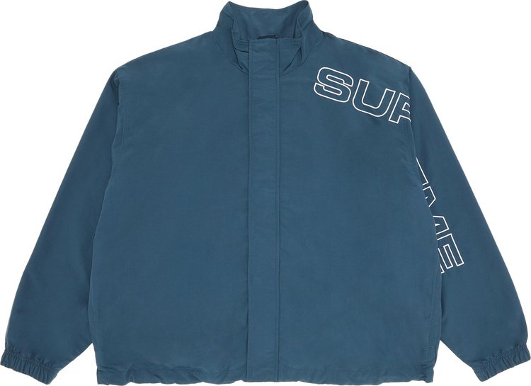 Supreme Spellout Embroidered Track Jacket 'Dark Blue'