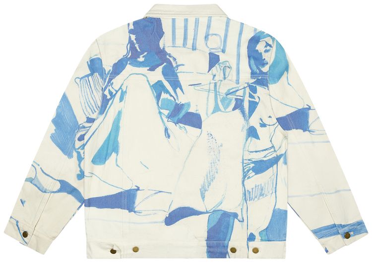 KidSuper 1989 Bedroom Painting Denim Jacket Cream