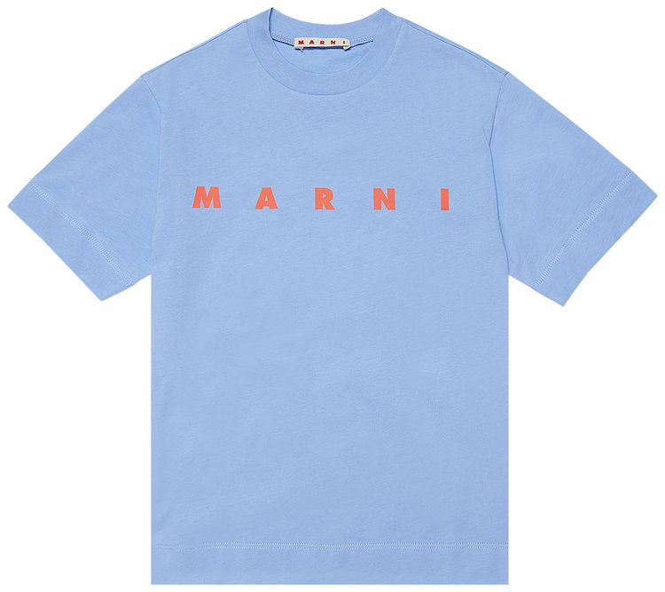 Marni Kids Logo Printed Tee Light Blue