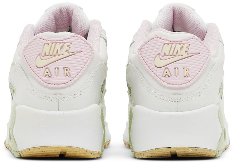 Nike Air Max 90 Leather SE GS White Pink Foam Honeydew