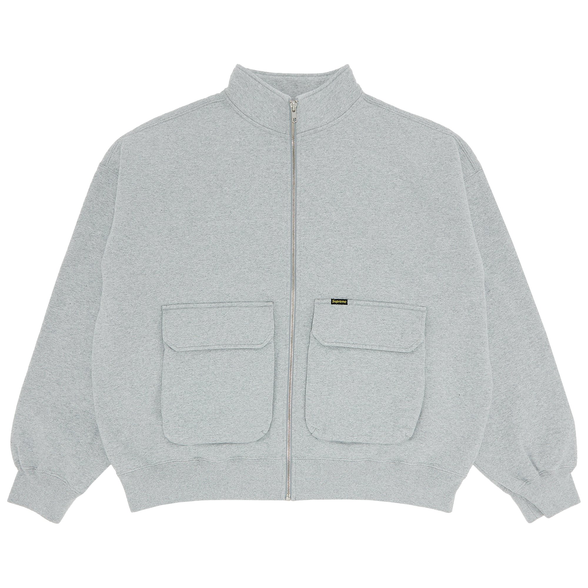 Supreme Cargo Pocket Zip Up Sweatshirt 'Heather Grey'