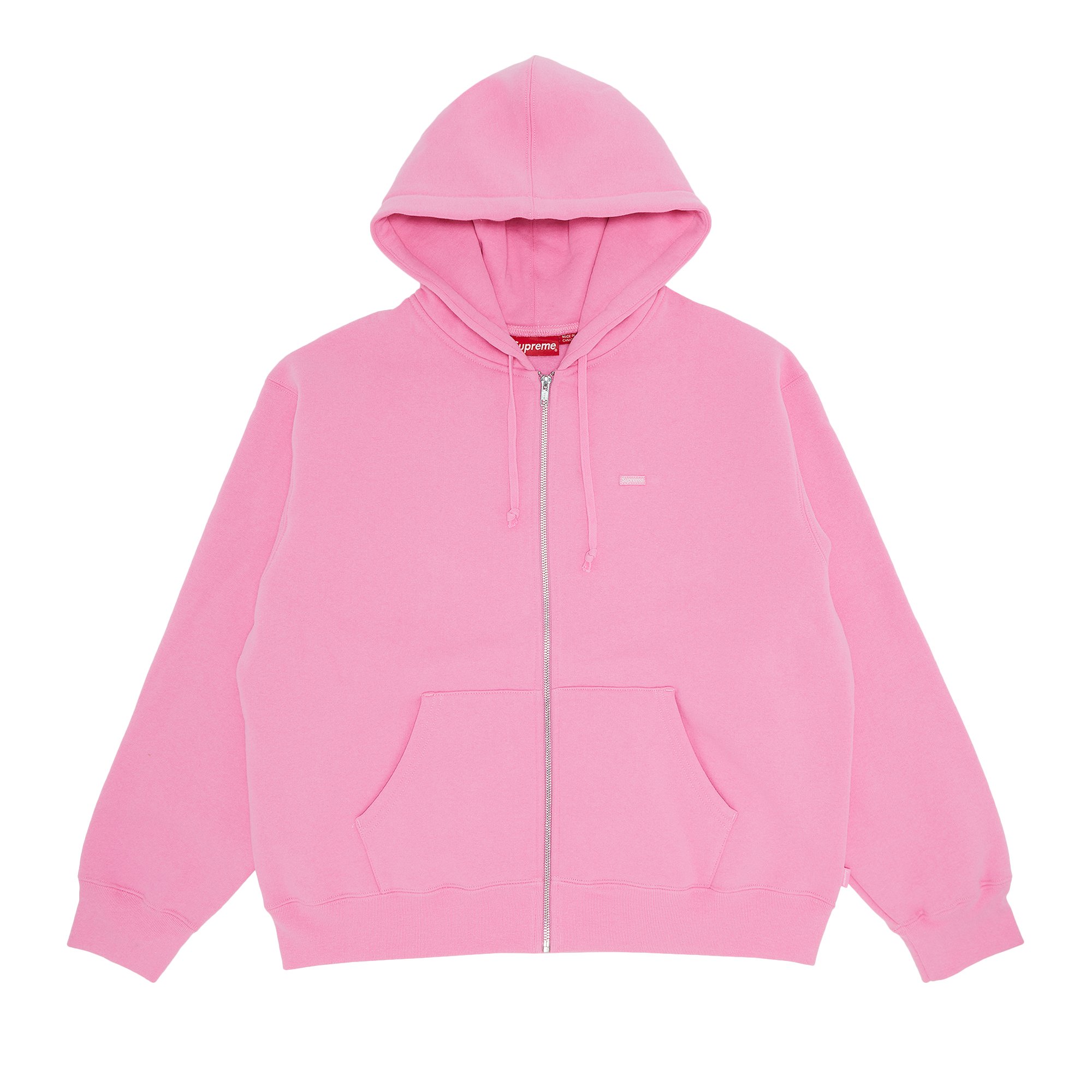 Supreme Small Box Zip Up Hooded Sweatshirt 'Pink'