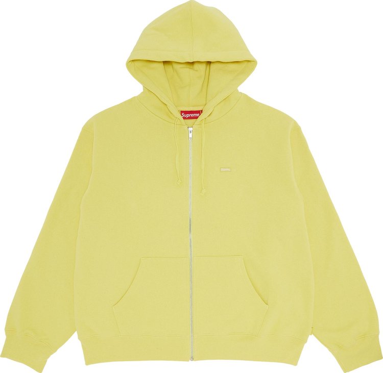 Supreme Small Box Zip Up Hooded Sweatshirt 'Acid Yellow'