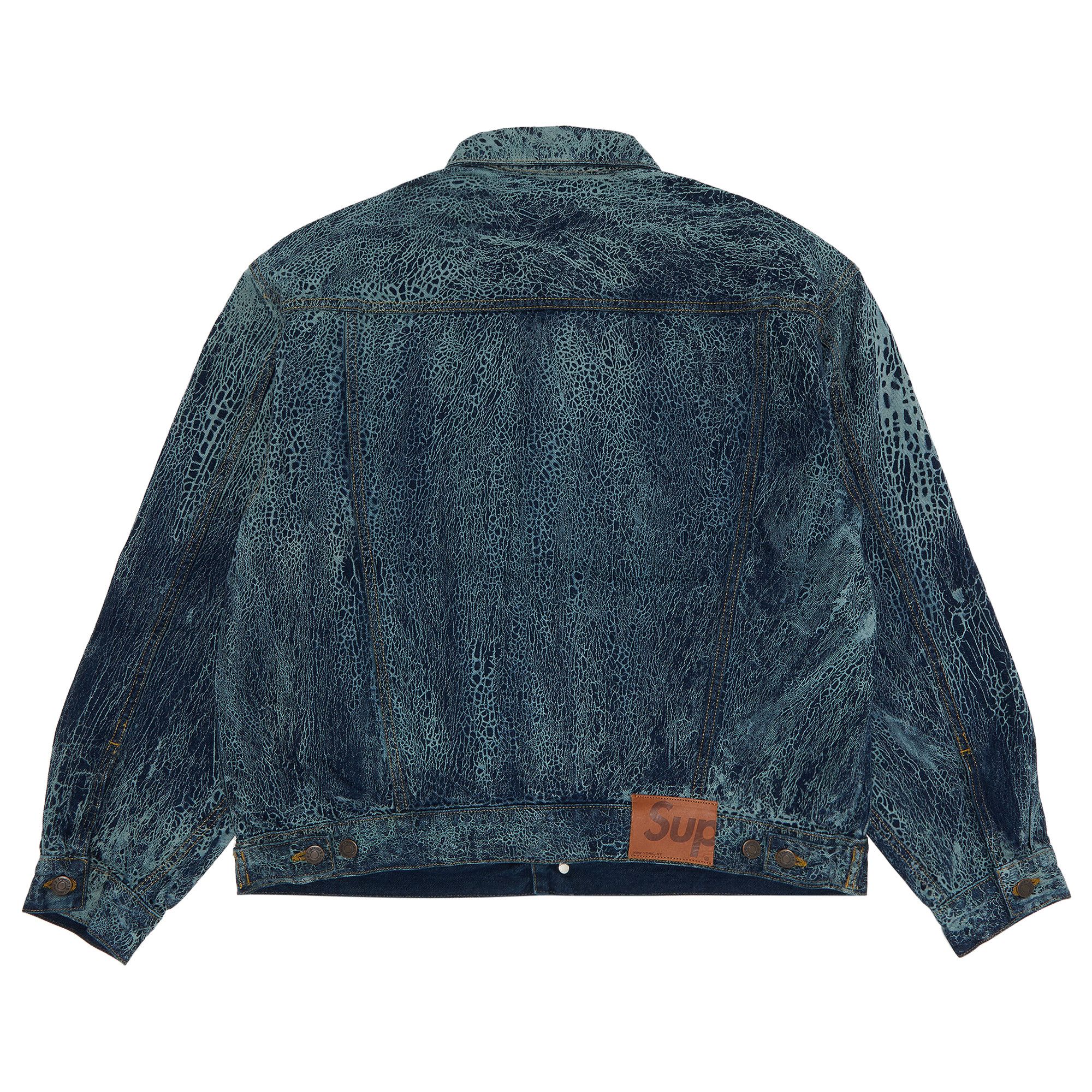 高品質 Denim Crackle Supreme Buy Trucker FW23J103 - 'Blue' Jacket ジャケット・アウター