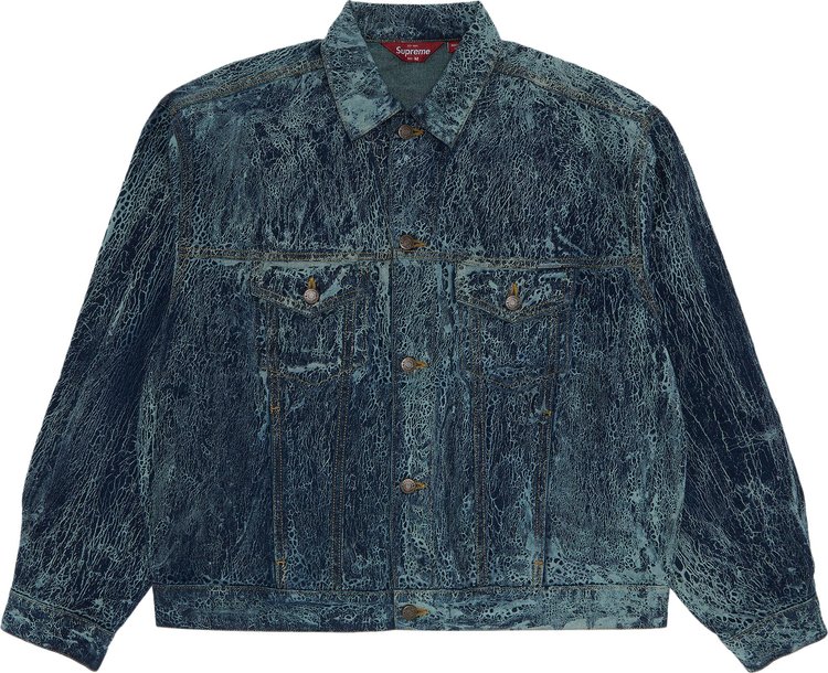 Supreme Crackle Denim Trucker Jacket 'Blue'