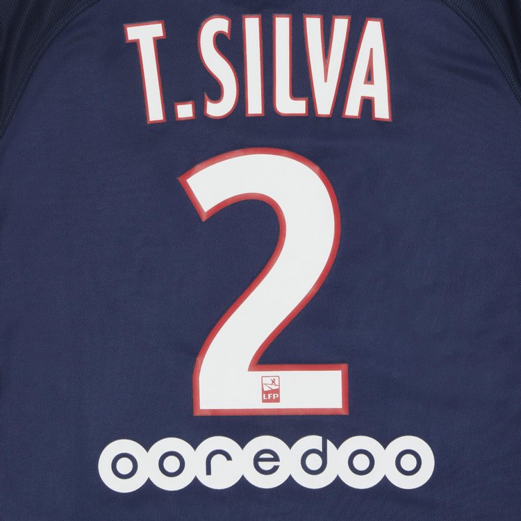 Pre Owned Paris Saint Germain Kids T Silva 2 Home Jersey Navy