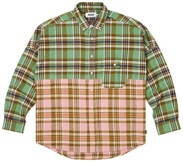 Palace Checkmate Drop Shoulder Shirt Green