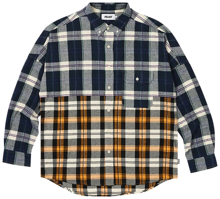 Palace Checkmate Drop Shoulder Shirt Navy