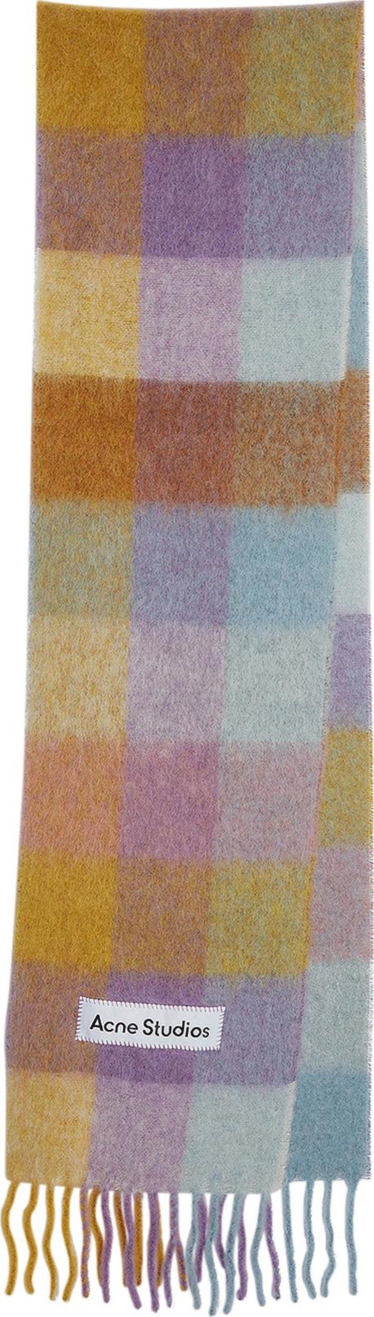 Acne Studios Mohair Checked Scarf 'Violet/Yellow/Blue'
