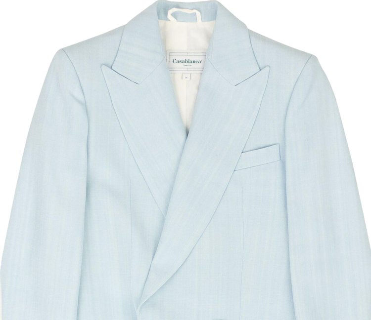 Casablanca Double Breasted Tailored Blazer Light Blue