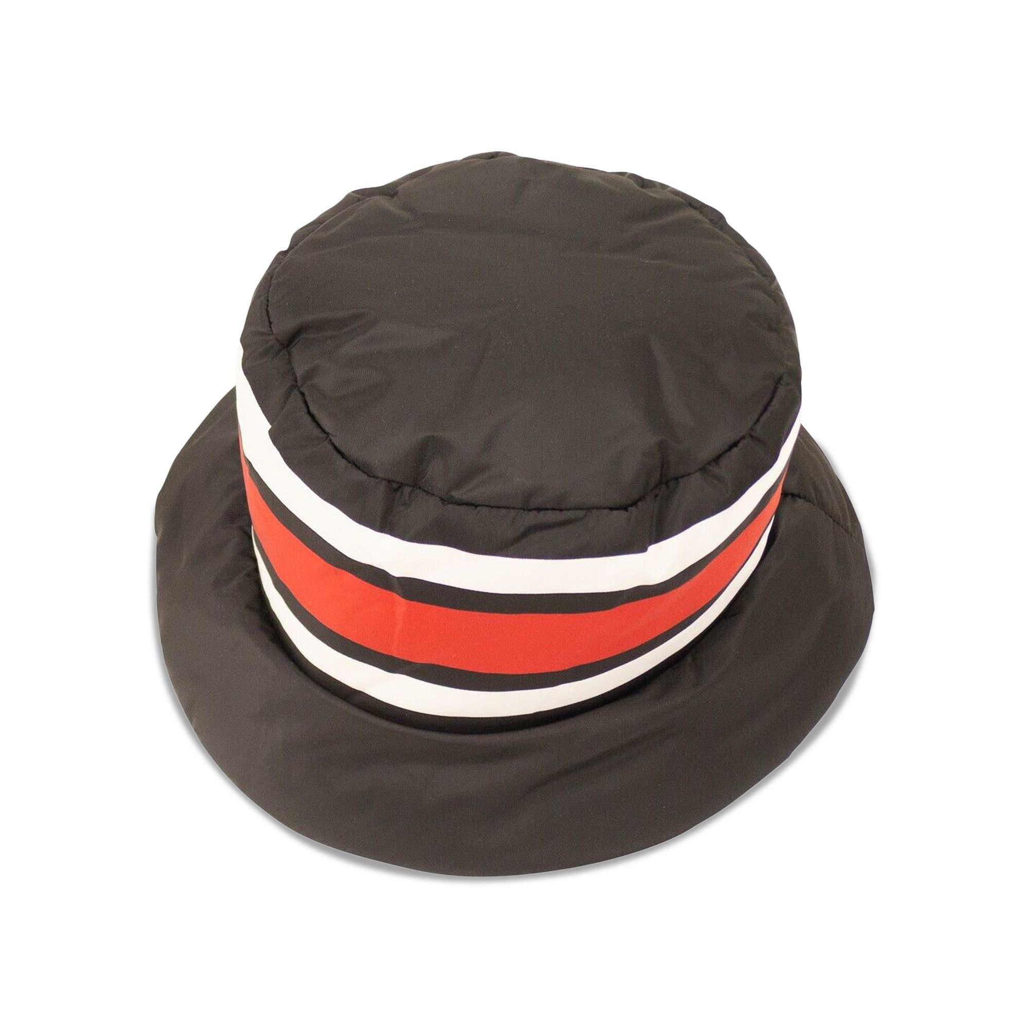 ★PRADA★ Triangle Logo Padded Nylon Bucket Hat Black 2HC248 PRADA Re-Nylon Triangle Logo Padded Mens Bucket Hat XL Black