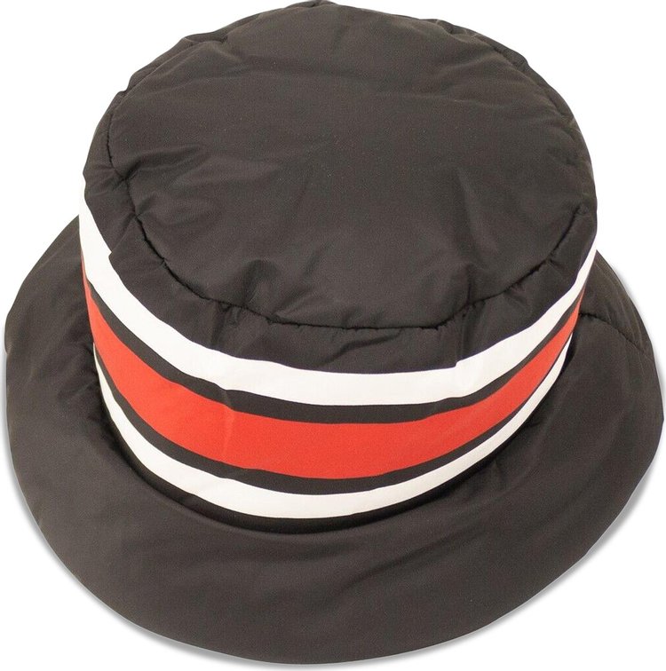 Prada Nylon Logo Bucket Hat Black