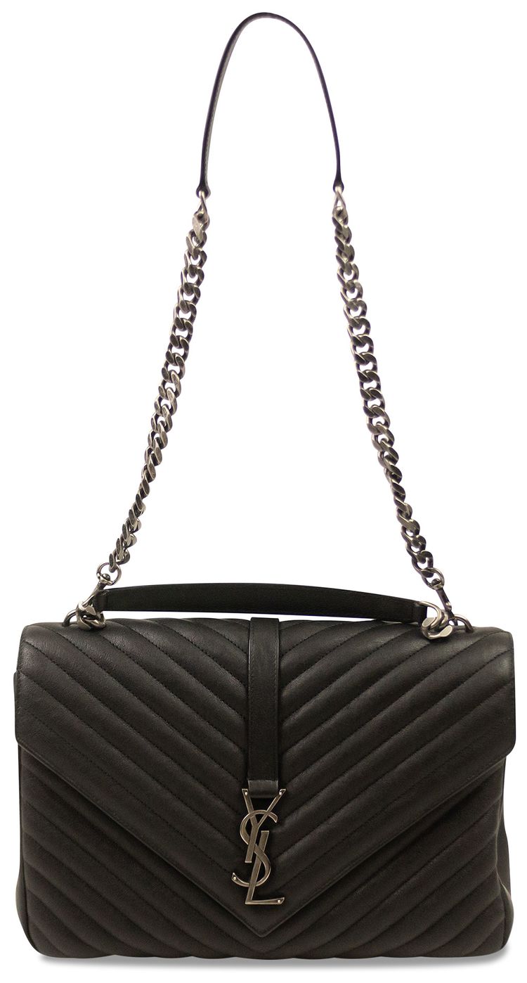 Saint Laurent Large College Chain Crossbody Bag Black