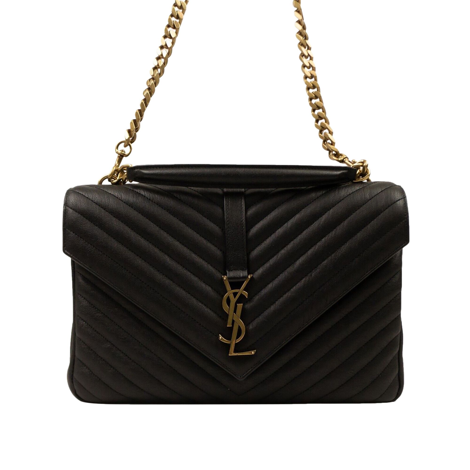 Buy Saint Laurent Leather College Large Shoulder Bag 'Black