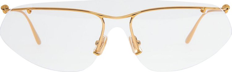 Bottega Veneta Geometrical Directional Glasses 'Gold/Gold/Transparent'
