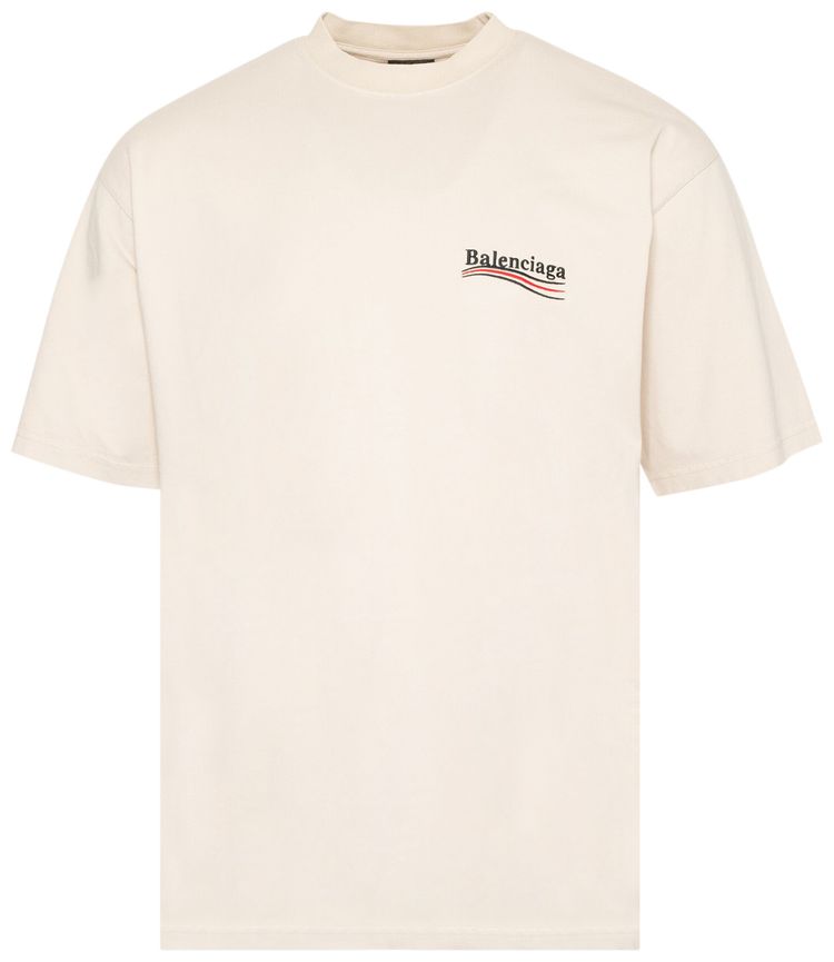 Balenciaga Large Fit T Shirt Light BeigeWhite