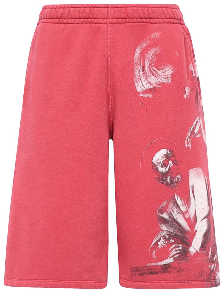 Off White St Matthew Over Sweatshort Rio RedGreen