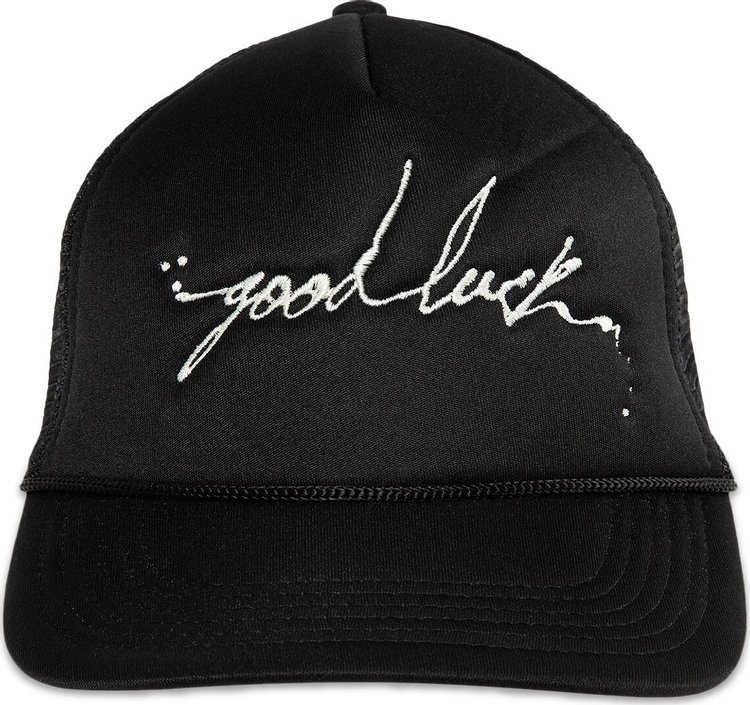 Mr Saturday Good Luck Drip Trucker Hat Black