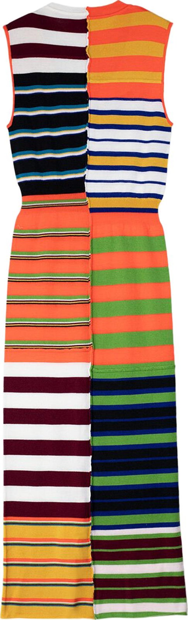 Marni Knit Dress With Patchwork Stripes Multicolor