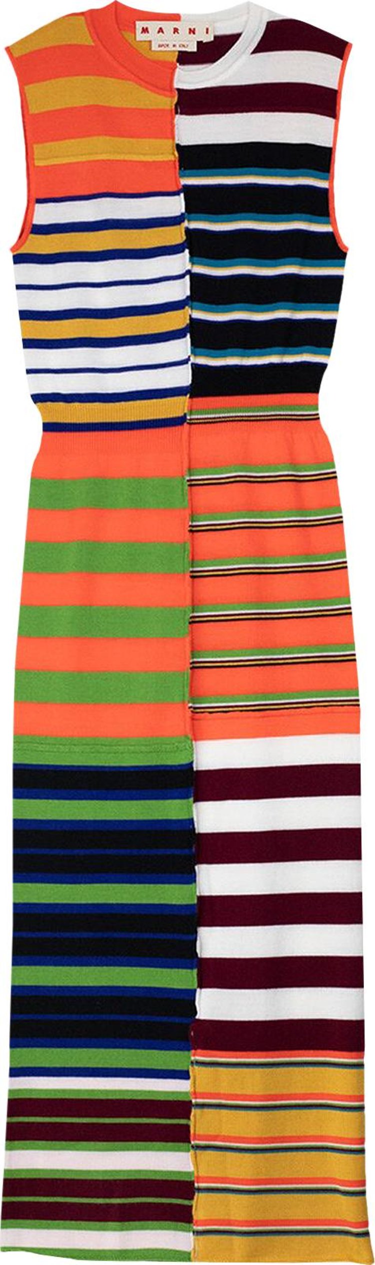 Marni Knit Dress With Patchwork Stripes 'Multicolor'