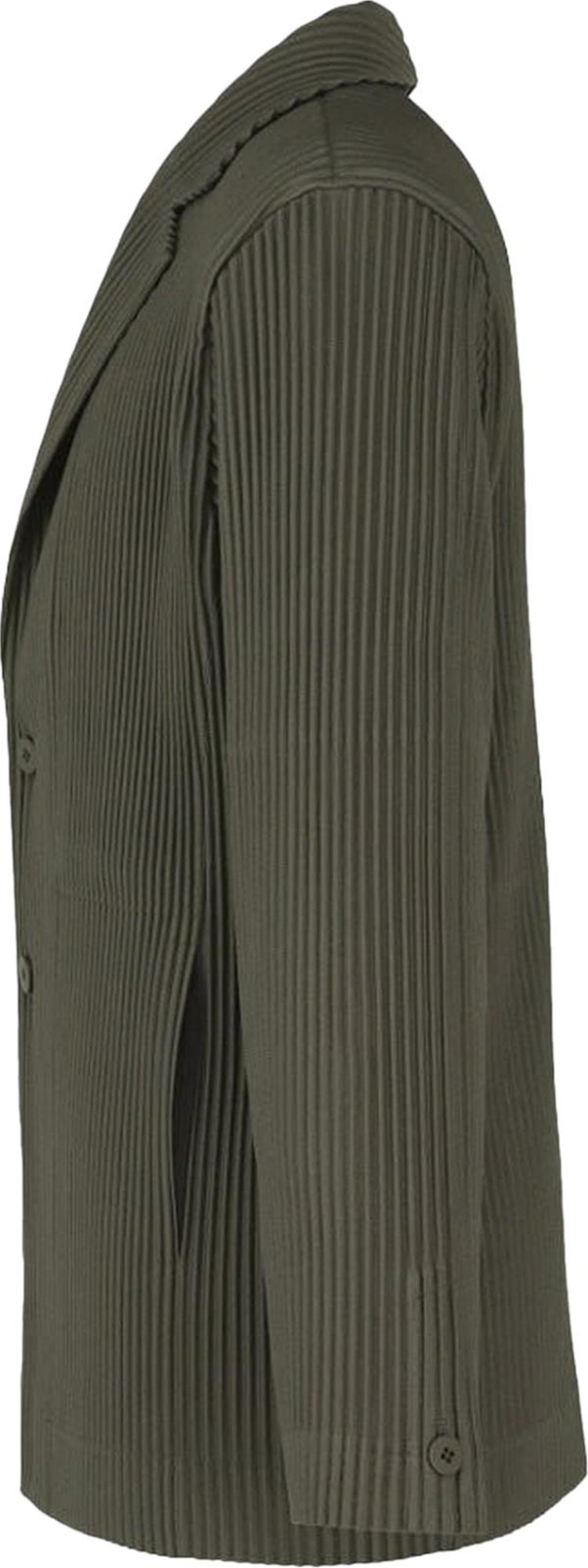 Issey Miyake Pleats Tailored Blazer Ebony Khaki