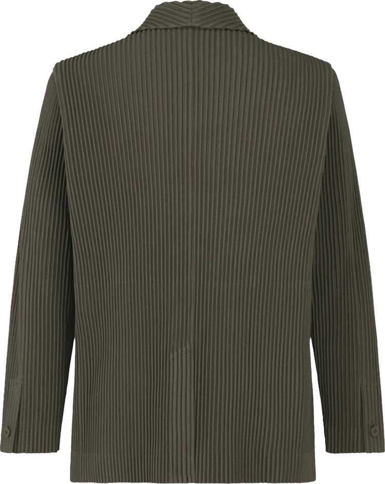 Issey Miyake Pleats Tailored Blazer Ebony Khaki