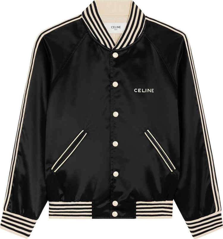 CELINE Embroidered Teddy Jacket Black