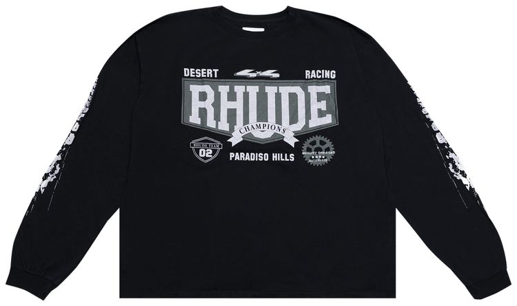 Rhude 4x4 Long Sleeve Tee Vintage Black