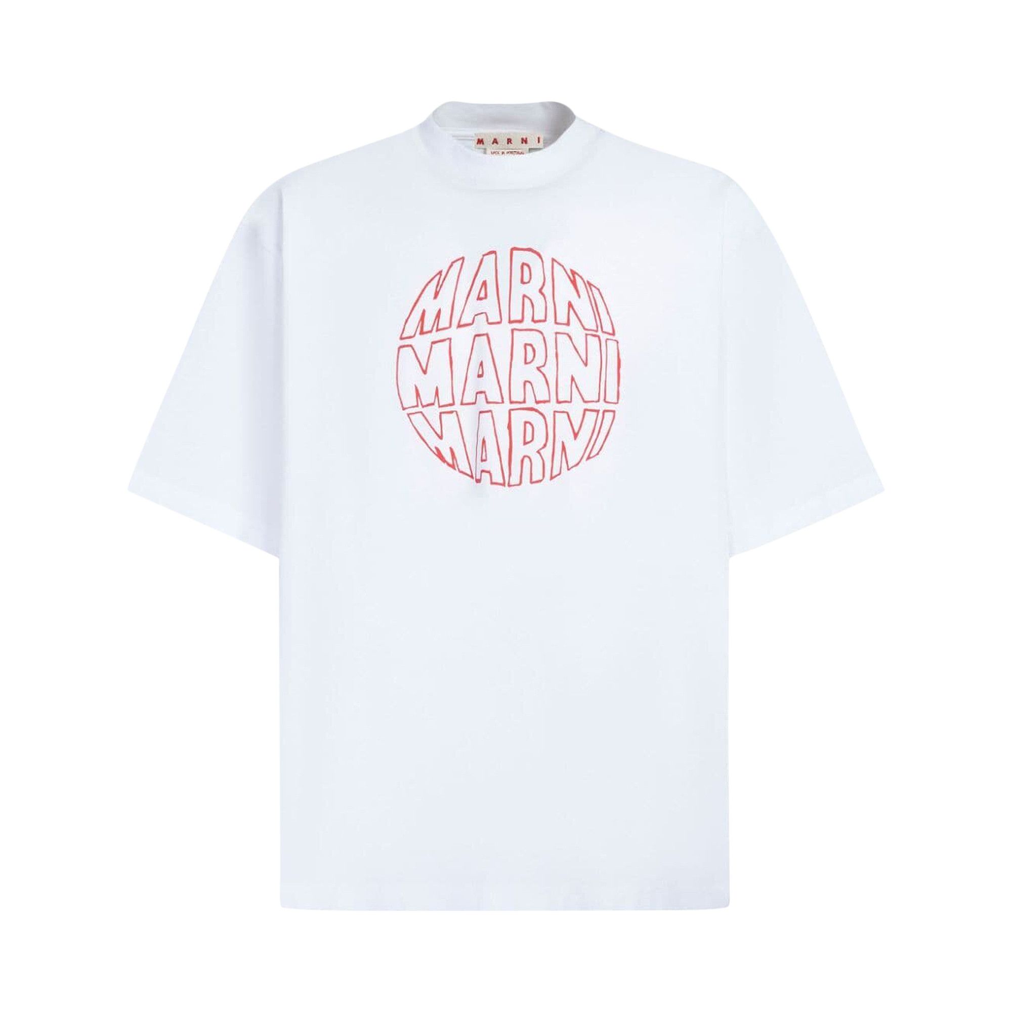 Buy Marni Circular Logo T-Shirt 'Lily White' - THJET49P02 USCV80
