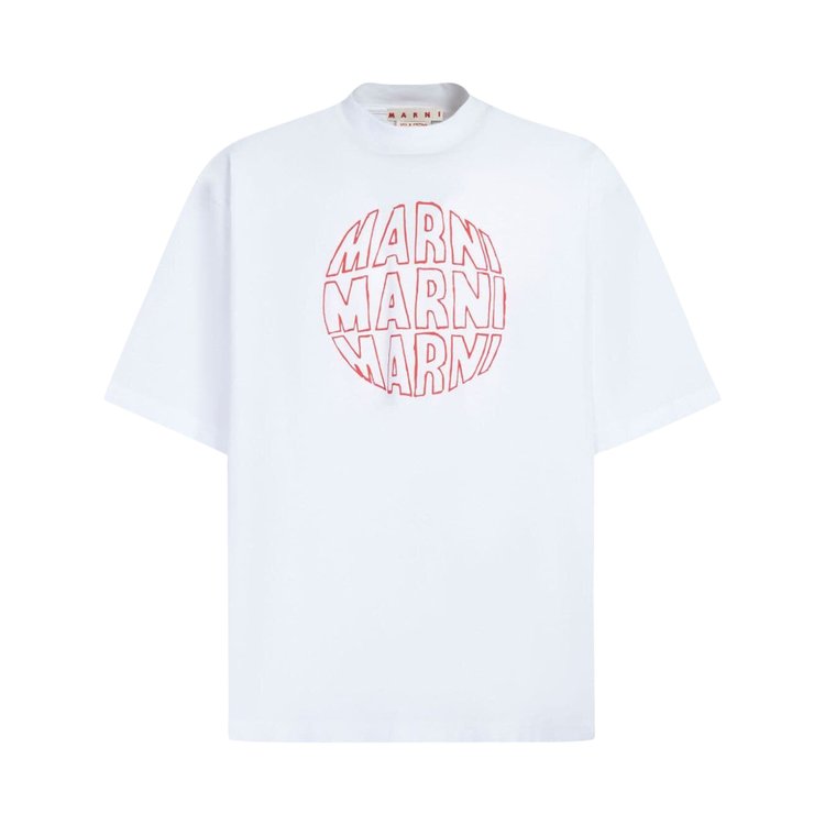 Marni Circular Logo T-Shirt 'Lily White'
