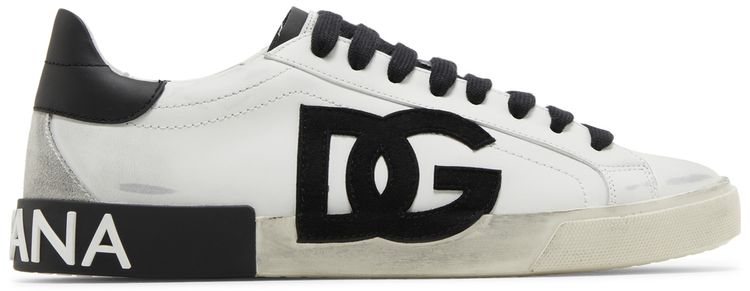 Dolce  Gabbana Portofino Vintage DG Logo Print   White Black