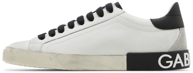 Dolce  Gabbana Portofino Vintage DG Logo Print   White Black