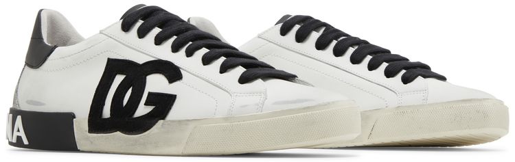 Dolce  Gabbana Portofino Vintage DG Logo Print   White Black