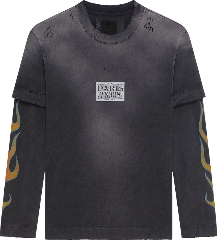 Givenchy Flame Print Layered T-Shirt 'Black'