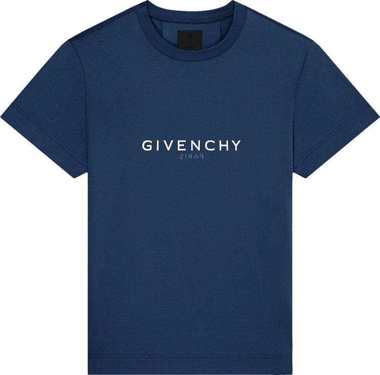 Givenchy Slim Fit Reverse Print T-Shirt 'Military Blue'