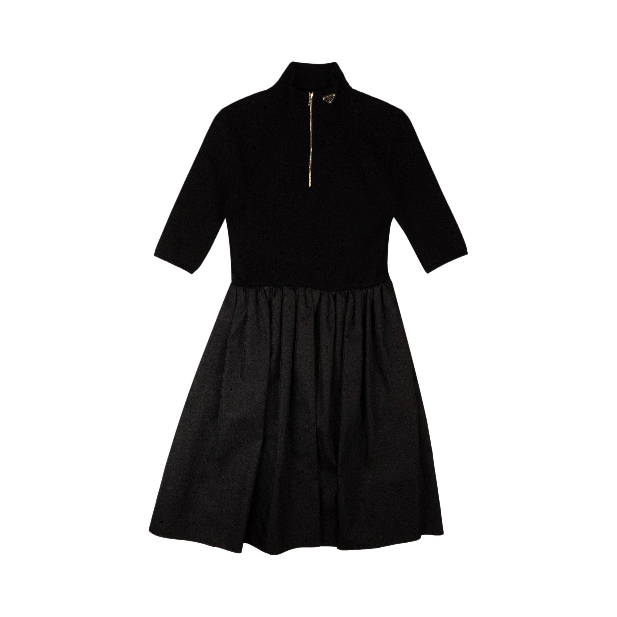 Buy Prada Nylon And Knit Midi Dress Black P3H50 11AR F0002 GOAT