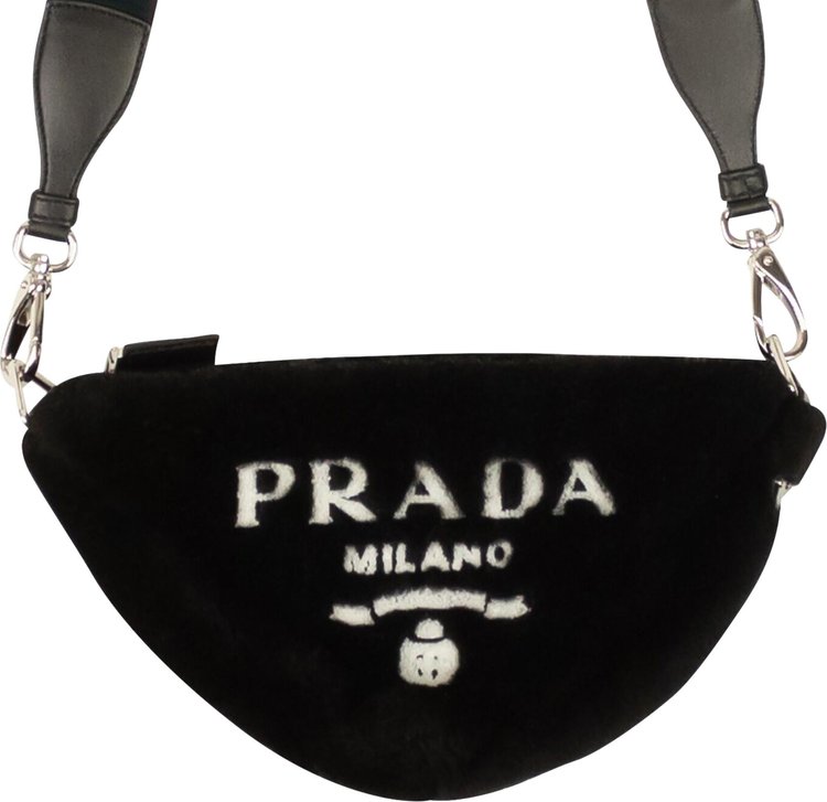 Prada Crystal Fabric Handbag Black