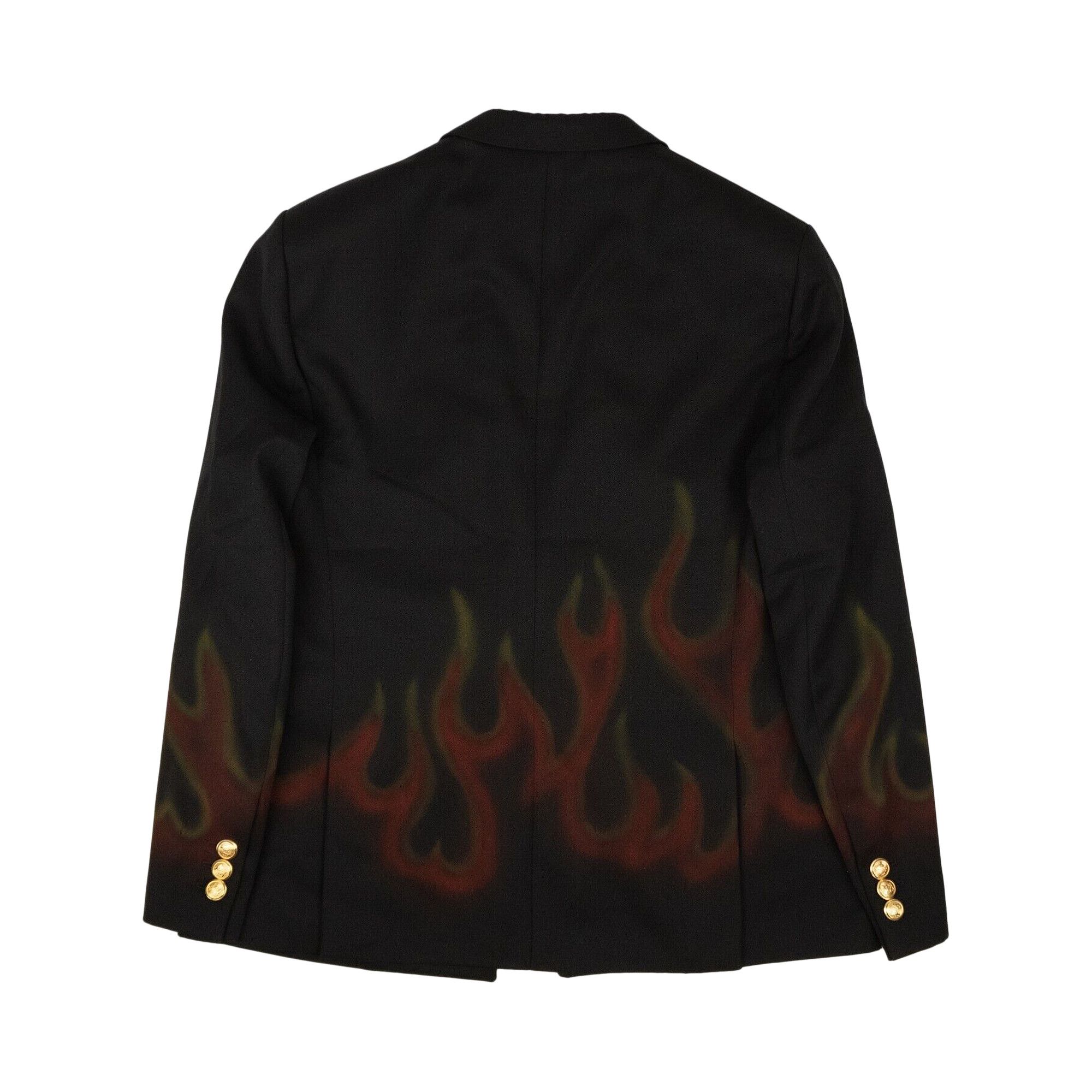 Buy Palm Angels Burning Double Breasted Blazer 'Black/Red