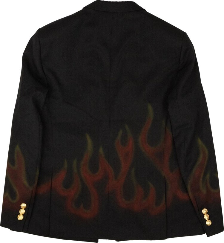 Palm Angels Burning Double Breasted Blazer BlackRed