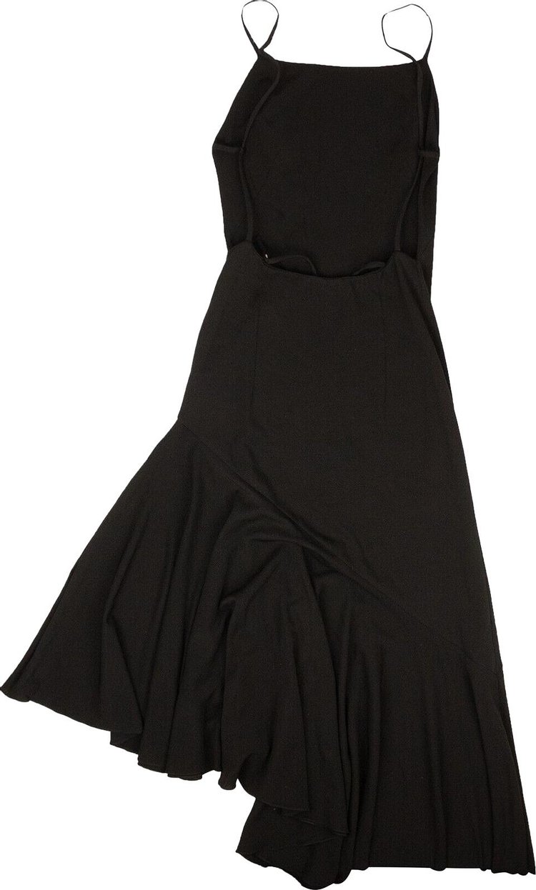 Off White Ruffle Multi Strings Dress Black