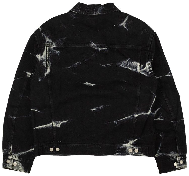 Dries Van Noten Vuskin Printed Denim Jacket Black