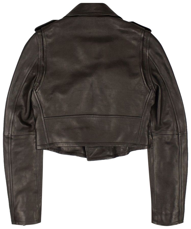 Amiri Baby Calf Cropped Biker Jacket Black