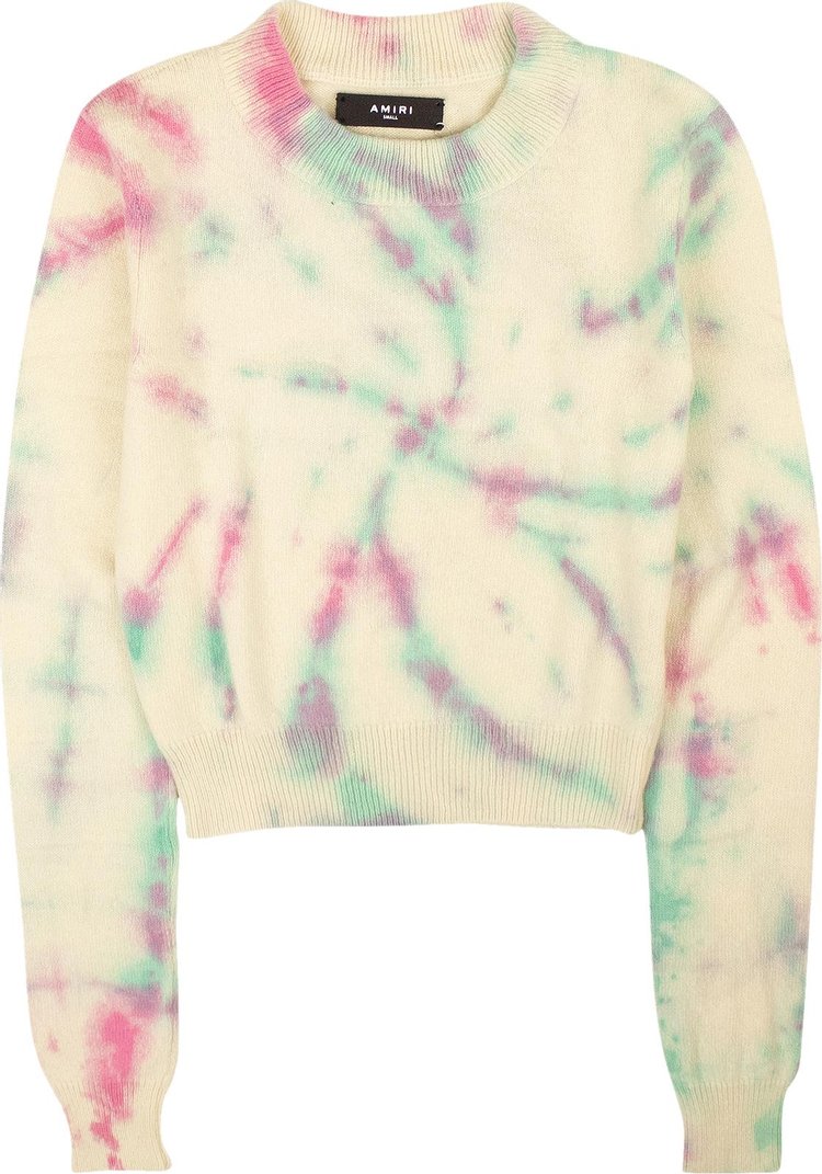Amiri Cashmere Blend Crop Tie Dye Sweater 'Multicolor'