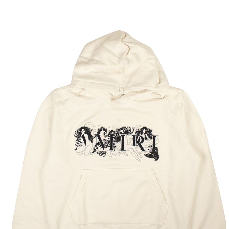 Amiri Ladies Logo Pullover Hoodie White